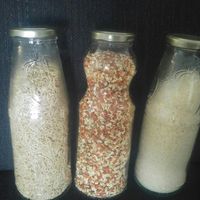 Rice, dry coconut and dry vegetables for soup at U Vážky in Bratislava