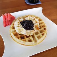 Vegan Blueberry - Cheesecake Hummus - Banana Waffle at Origin  in San Pedro