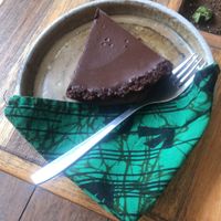 Dark chocolate cinnamon tart  at Inzora Rooftop Café in Kigali