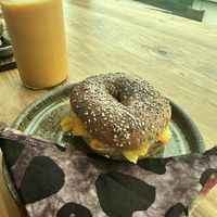 The carrot bagel  at Inzora Rooftop Café in Kigali
