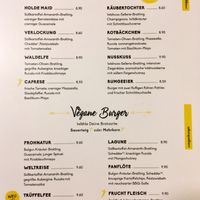 Vegetarisch-vegane Burgerkarte  at Peter Pane in Kassel