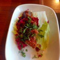 Cigköfte with salad at Pumpkin in Goreme