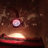 Lantern casting cappadocia landscape shadows  at Pumpkin in Goreme