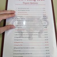 Separate vegan menu, all amazing options! at New Peking Wok in Federal Way