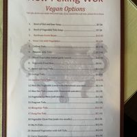 Vegan Menu at New Peking Wok in Federal Way