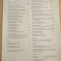 Menu 17/2/23 at Geelong Hotel in Geelong