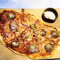 Suberb vegan pizza delicious  at Bordo Bina in Canakkale