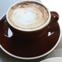 Cafe latte with soy milk at Bottle Lounge 보틀팩토리 in Seoul