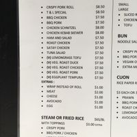 Vegan options marked clearly with a V at T&L in Cremorne