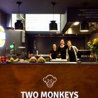 Two Monkeys’ friendly staff inside Boltens Food Court  at Two Monkeys in Copenhagen