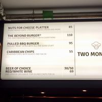 Menu  at Two Monkeys in Copenhagen