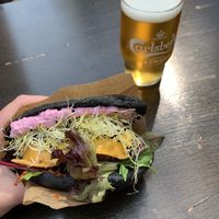 First time having the beyond burger. Everything was so good! Great combination of flavors from everything  at Two Monkeys in Copenhagen