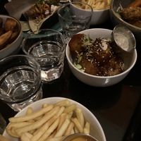 Fries and cauliflower ‘wings’  at Safari Lounge in Edinburgh
