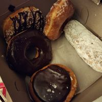 Assorted vegan donuts at Neil's Donuts in Wallingford