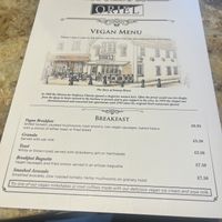 Dedicated menu  at Oriel in Poole