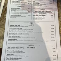 Menu   at Oriel in Poole