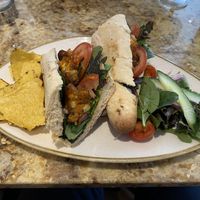 Falafel and hummus baguette    at Oriel in Poole