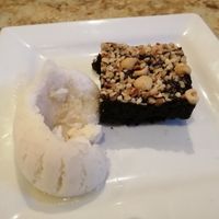 Vegan brownie at Oriel in Poole