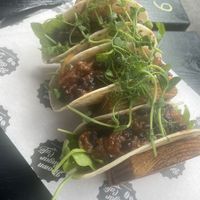 Bean and aubergine tacos  at Brown Sugar in Fowey