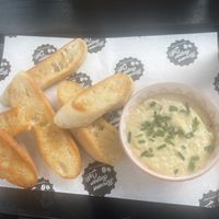 Hummus and ciabatta  at Brown Sugar in Fowey