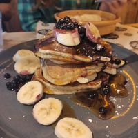 Vegan American pancakes. at Brown Sugar in Fowey