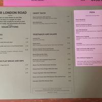 2022 vegan menu    at Four London Road in Waterlooville