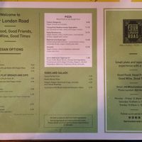 Separate vegan menu  at Four London Road in Waterlooville