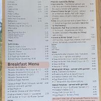 menu at Phoenix Café in Findhorn
