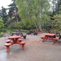 Outside seating at Phoenix Café in Findhorn