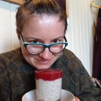 Vegan berry chia pudding, tasty at Phoenix Café in Findhorn