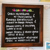 Vegan menu at Cafe Ca'Dora in Tarbert