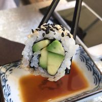 overloaded avo sushi, perfectly ripe avocado at Zikiya in Venice
