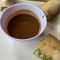 Tofu fresh rolls- peanut sauce was really good but the rolls could have benefitted from basil or mint. (They we’re just lettuce, noodles and tofu).  at Pho King 4 Restaurant in Davis