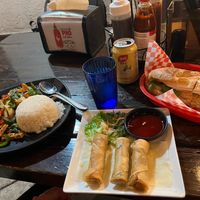 Lemongrass tofu, spring rolls, banh mi at Pho King 4 Restaurant in Davis