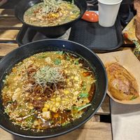 Ginger curry and a miso glazed avocado at REDWHITE BONELESS RAMEN - Boston in Boston