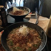 Original miso in front and Yuzu sesame in back  at REDWHITE BONELESS RAMEN - Boston in Boston