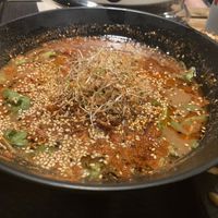 Red hot miso- regular (subbed noodles for extra everything else)  at REDWHITE BONELESS RAMEN - Boston in Boston