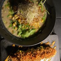 Truffle salt ramen and spicy avocado roll  at REDWHITE BONELESS RAMEN - Boston in Boston