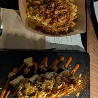 Spicy Mac and cheese & sweet chilli roll at REDWHITE BONELESS RAMEN - Boston in Boston