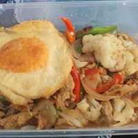 Vegan Fried Egg, Planted Pulled and Vegetables at Lily's in Zurich