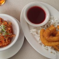 Vegan kimchi and crunchy vegan shrimps at Lily's Factory in Zurich