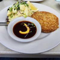 Ton-Katsuya (patty with potato salad) at Lily's Factory in Zurich