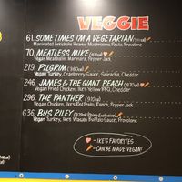 The vegetarian menu in Chino at Ike's in Chino