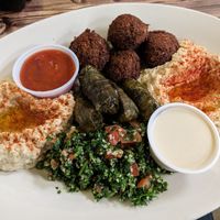 Sampler platter at Habibi's Cafe and Market in Myrtle Beach
