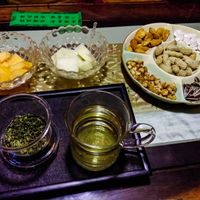 Tea and appetizers come with the meal at Louyuxuan Teahouse at Luyuxuan Teahouse in Beijing