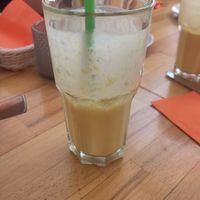 Vegan mango lassi at Moghul in Berlin