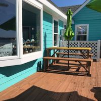 Deck seating  at Freshfit Cafe in Nags Head