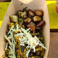 Tofu scramble with hash browns at Freshfit Cafe in Nags Head
