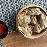 Ragi momos at Loving Hut - Vegan Paradise in Gurgaon