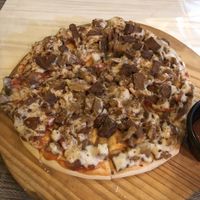 “Meaty” Pizza - vegan, of course! at Loving Hut - Vegan Paradise in Gurgaon